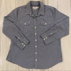 Vineyard Vines, navy-blue, button-down blouse